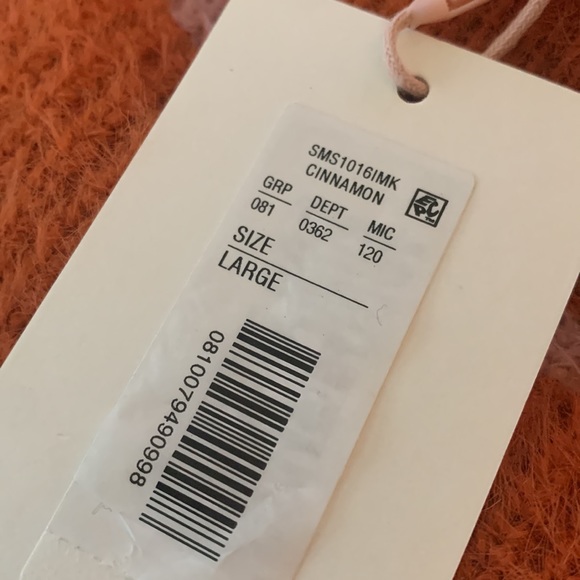 NWT GIANNI BINI GB Orange Striped Eyelash Long Sleeve Sweater - Picture 10 of 14